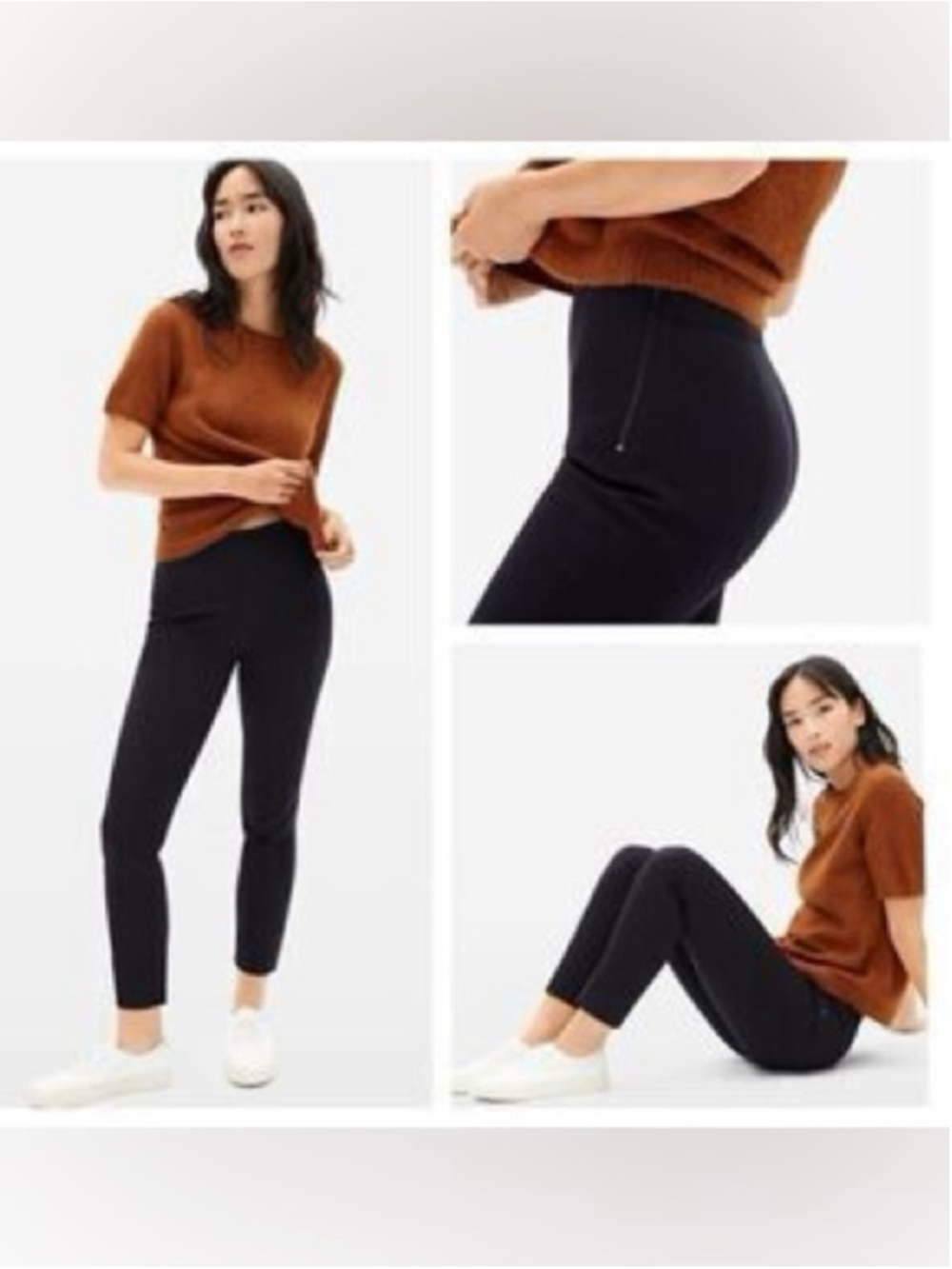 Everlane The Curvy Side Zip Work Black High-Rise Pants Size 10